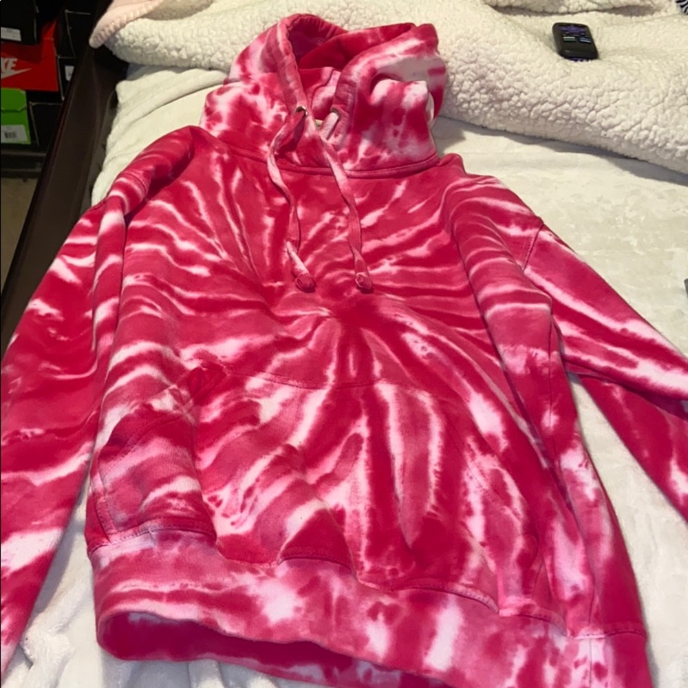 Pink tie dye hoodie